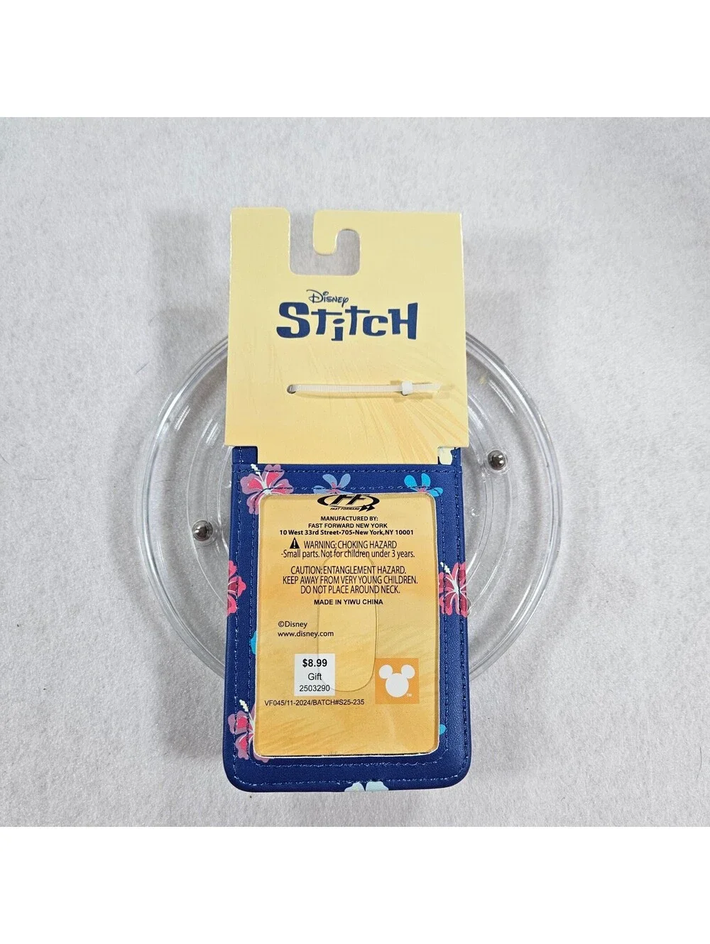 Disney Stitch Card Holder Wallet NWT Hawaiian Floral Print Flap Button Snap New